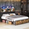 Fortuna Lai Metallbett 140x200cm mit LED, USB & Schubladen, Produktbild-Vorschau 1