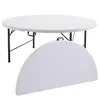 Runder Klapptisch von 180 cm - 10er-Set Weiß - Oviala Produktbild-Vorschau 1