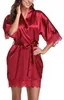 Damenunterwäsche - Satin-Set - Bademantel mit Spitze - Produktbild-Vorschau 2