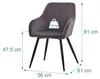 Relaxdays Esszimmerstuhl, 2er Set, Samt, Metallbeine,  Produktbild-Vorschau 4
