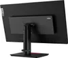 The back of a black Lenovo monitor on a black background. Produktbild-Vorschau