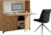 A compact secretary desk with a computer and a chair. Produktbild-Vorschau
