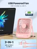 Zestaw 2 cichych wentylatorów biurkowych USB-C z 3 Podgląd zdjęcia produktu 2