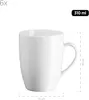 A white mug is shown against a white background with measurement indicators. Produktbild-Vorschau