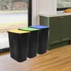 Abfalleimer schwarz mit farbigem Klappdeckel 3er Set - 35 L Produktbild-Vorschau 6