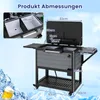 A product image showing a cooler cart with dimensions and features highlighted. Podgląd zdjęcia produktu