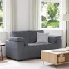 Sofa dwuosobowa Ciemnoszara 160x77x82 cm Aksamit Podgląd zdjęcia produktu 2