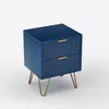 CDGlobal Kommode mit 2 Schubladen Schubladenschrank blau Produktbild-Vorschau 1