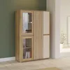 Vetrina Neutra Rovere e Cashmere con Ante in Vetro Anteprima dell’immagine prodotto 1