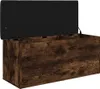 vidaXL Ławka ze schowkiem dąb wędzony 102x42x45 cm materiał Podgląd zdjęcia produktu 4