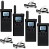 Four black Retevis RB628 walkie-talkies are arranged in a grid with two earbud accessories at the bottom and two at the top. Anteprima dell’immagine prodotto