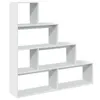 A white, multi-tiered bookshelf against a white background. Náhled obrázku produktu