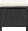 vidaXL Gartenhocker 4 Stk. mit Kissen Schwarz Poly Rattan Produktbild-Vorschau 3