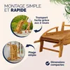 CASARIA® Chaise Longue Jardin Exterieur Tami Sun En Bois D Voir les images du produit 4