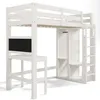 A white loft bed with a desk and wardrobe. Produktbild-Vorschau