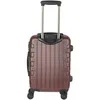A brown suitcase with a retractable handle and wheels, shown from the front against a white background. Produktbild-Vorschau