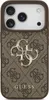 A close-up shot of an iPhone case with a brown and gold Guess logo pattern. Podgląd zdjęcia produktu