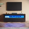 SONNI Mobili TV ribassati nero lucido con illuminazione a Anteprima dell’immagine prodotto 2