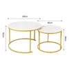 Satztisch 2er Set,Couchtisch Rund aus Holz,stapelbar Produktbild-Vorschau 7