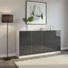 Kommode "Vaasa" 152cm, weiß-graphit-glänzend Produktbild-Vorschau 2