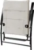 The back of a folded camping chair and table. Produktbild-Vorschau