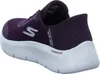 A close-up side view of a purple Skechers slip-on sneaker. Anteprima dell’immagine prodotto