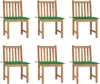 The Living Store Gartenstühle 6 Stk. mit Kissen Massivholz Produktbild-Vorschau 2