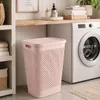 Cesto portabiancheria Curver Pure 55 l rosa con coperchio Anteprima dell’immagine prodotto 2