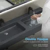 doporro Double Lavabo à Poser Gris Noir Mat 140cm Vasque Voir les images du produit 3