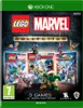 The image is a collage of game covers and characters for the LEGO Marvel Collection on Xbox One. Produktbild-Vorschau