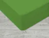 A close-up, angled view of a green fitted sheet on a light-colored wooden floor. Produktbild-Vorschau