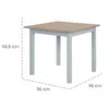 A diagram showing the dimensions of a small table. Produktbild-Vorschau
