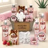 A collection of bath and body products arranged in a vintage-style metal tub, with decorative elements and a plant in the background. Podgląd zdjęcia produktu
