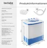 tectake Mini-Waschmaschine 4,5 kg, 3,5 kg Schleuder - Produktbild-Vorschau 5