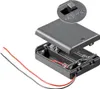 An open battery holder with wires and a close-up of an on/off switch. Produktbild-Vorschau