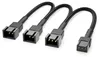 deleyCON 20cm 3-Pin Lüfter Verteilerkabel Nylonmantel - Produktbild-Vorschau 1