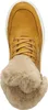 A top-down view of a brown ankle boot with beige fur trim. Produktbild-Vorschau