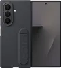 A dark gray Samsung Galaxy Z Fold 7 phone case with a stand is shown open, with the phone inside. The case has the word "FOLD" embossed on the back. Náhľad obrázku produktu