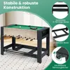 A multi-game table with a pool table on top and a foosball table underneath, shown in a room setting with marketing callouts. Anteprima dell’immagine prodotto