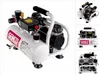 A collage of images showing a Senco AC4504 oil-free air compressor from different angles. Produktbild-Vorschau