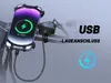 A smartphone mounted on a bicycle handlebar, connected to a charging device. Produktbild-Vorschau
