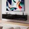 FineBuy Lowboard Hängend Marmor-Optik Schwarz 160x30x30 cm Produktbild-Vorschau 1
