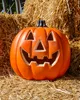 Fröhlicher Halloween Kürbis mit LED Licht 32cm Produktbild-Vorschau 3