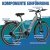 Diagram of an electric bicycle with various components labeled. Produktbild-Vorschau