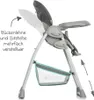A Hauck Sit N Relax high chair shown from the side, with arrows indicating adjustable features. Produktbild-Vorschau