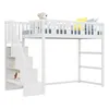 Merax Hochbett 90x200 cm mit Treppe, Regalen und Produktbild-Vorschau 9