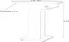 A diagram of a white dining table with dimensions indicated. Produktbild-Vorschau