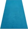 A plain blue rug shown from a diagonal, slightly elevated angle. Náhled obrázku produktu