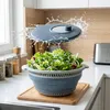 Salatschleuder faltbar 3-teilig grau mit Anti-Rutsch Boden Produktbild-Vorschau 3