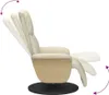 vidaXL Poltrona relax con poggiapiedi in Pelle finta crema Anteprima dell’immagine prodotto 6
